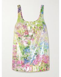 Aje. - Dahlia Floral-Print Sequined Mesh Mini Dress - Lyst