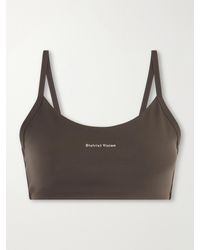 District Vision - Logo-Appliquéd Jersey Light-Support Sports Bra - Lyst
