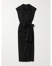 Carolina Herrera - Belted Wrap-Effect Cotton-Blend Poplin Midi Shirt Dress - Lyst