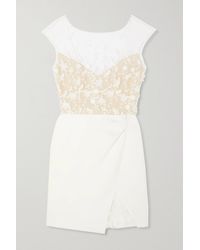 Rime Arodaky Eleonora Embroidered Tulle And Crepe Mini Dress - White