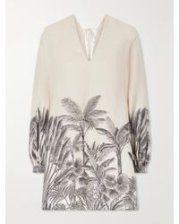 ANDRES OTALORA - Amarula Porfavor Printed Linen Mini Dress - Lyst