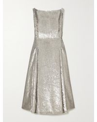 Emilia Wickstead - Chaya Open-Back Sequined Satin Midi Dress - Lyst