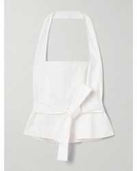 Cult Gaia - Anita Cotton-Blend Twill Halterneck Top - Lyst