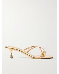 Jimmy Choo - Etana 45 Mules Aus Leder Mit Spiegeleffekt - Lyst