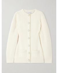 Lanvin - Ribbed Wool Cardigan - Lyst