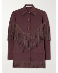 Alix Of Bohemia - Bead-Embellished Fringe-Trimmed Cotton-Twill Jacket - Lyst