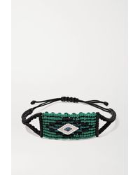 Diane Kordas Evil Eye Woven Cord, Diamond And Sapphire Bracelet - Green