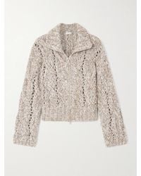 Brunello Cucinelli - Sequin-Embellished Cable-Knit Wool Cardigan - Lyst
