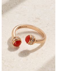 Piaget - Possession 18-Karat Rose, Carnelian And Diamond Ring - Lyst
