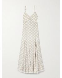Proenza Schouler - June Pleated Checked Crepe De Chine Maxi Dress - Lyst