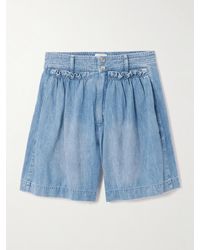 Isabel Marant - Ingrid Ruffled Cotton-Chambray Shorts - Lyst
