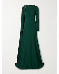 Erdem - Draped Crystal-Embellished Crepe Gown - Lyst