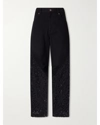 Sea - Shiloh Embroidered High-Rise Straight-Leg Jeans - Lyst