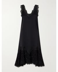 Stella McCartney - Lace-Trimmed Satin Mini Dress - Lyst