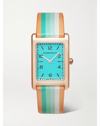 La Californienne - Daybreak 24Mm Rose-Plated Striped Leather Watch - Lyst