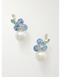 Jennifer Behr - Vivi-Plated Faux Pearl And Crystal Earrings - Lyst