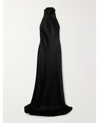 Ralph Lauren - Chilton Open-Back Satin Halterneck Gown - Lyst