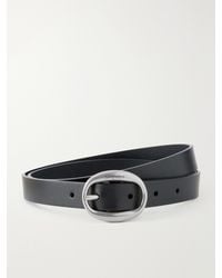 Saint Laurent - Logo-Engraved Leather Belt - Lyst
