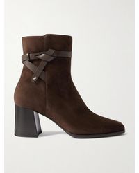 Jimmy Choo - Lawton 65 Ankle Boots Aus Veloursleder Mit Lederbesätzen - Lyst