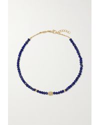 Jacquie Aiche 14-karat Gold, Lapis Lazuli And Diamond Anklet - Metallic