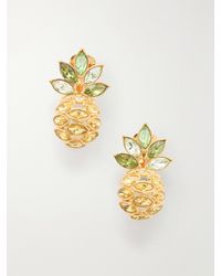 Oscar de la Renta - Crystal-Embellished-Tone Clip Earrings - Lyst