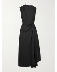 Victoria Beckham - Asymmetric Draped Crepe Midi Dress - Lyst