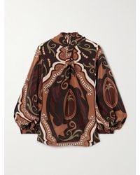 Johanna Ortiz - Intricate Islands Gathered Printed Silk Crepe De Chine Blouse - Lyst