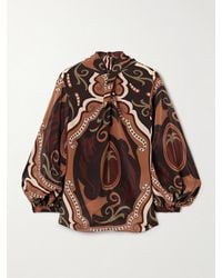 Johanna Ortiz - Blouse En Crêpe De Chine De Soie Imprimé À Fronces Intricate Islands - Lyst