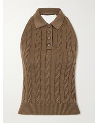 Ralph Lauren - Cable-Knit Halterneck Stretch-Silk Polo - Lyst