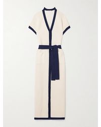 Eres - Bayadere Chavire Belted Two-Tone Open-Knit Cotton-Blend Maxi Dress - Lyst