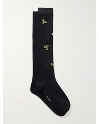 Simone Rocha - Embellished Ribbed Merino Wool-Blend Socks - Lyst