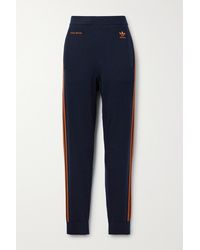 adidas Originals + Wales Bonner Striped Embroidered Ribbed Wool-blend Track Trousers - Blue