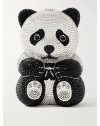 Judith Leiber - Teddy Bear Ling Clutch Mit Silberfarbenen Details Und Kristallen - Lyst