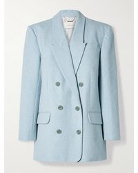Zimmermann - Blazer À Double Boutonnage En Coton Et Soie Mélangés Natura - Lyst