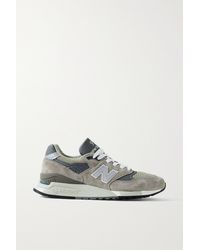 New Balance - Made In Usa 998 Core Rubber-trimmed Leather, Mesh And Suede Sneakers - Lyst