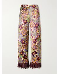 ALÉMAIS - Joanna Printed Satin Wide-Leg Pants - Lyst