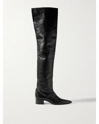 KHAITE - Andee Crinkled-Leather Over-The-Knee Boots - Lyst
