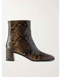 Stuart Weitzman - Maeve Ankle Boots Aus Leder Mit Schlangeneffekt - Lyst