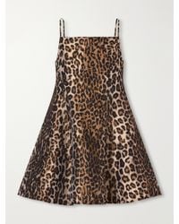 Givenchy - Leopard-Jacquard Silk-Satin Mini Dress - Lyst