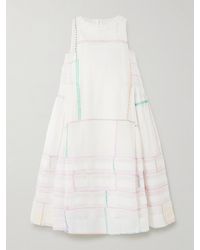 Eka - Fyodor Midikleid Aus Voile Aus Einer Baumwoll-Seidenmischung Mit Baumwoll-Kota-Doria-Einsätzen - Lyst