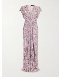Jenny Packham - Zola Twisted Crystal-Embellished Sequined Tulle Gown - Lyst