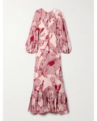 La DoubleJ - Printed Silk-Blend Chiffon Maxi Dress - Lyst