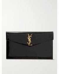 Saint Laurent - Uptown Patent-Leather Pouch - Lyst