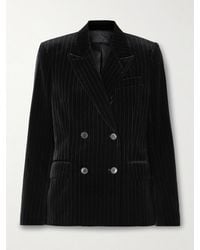 Nili Lotan - Blazer À Double Boutonnage En Velours De Coton À Rayures Métallisées Veda - Lyst