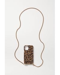 Saint Laurent Leopard-print Leather Iphone 11 Pro Case - Brown