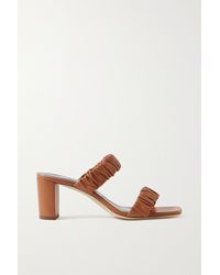 STAUD Leder Pippa Wedge-Sandalen in Natur Damen Schuhe Absätze Sandalen mit Keilabsatz 