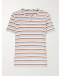 Marni - Appliquéd Striped Cotton-Jersey T-Shirt - Lyst