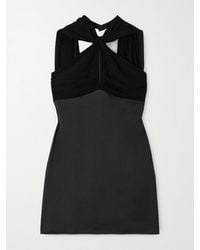 Posse - Solene Ruched Chiffon And Satin-Crepe Mini Dress - Lyst