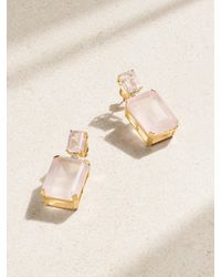 Mateo - 14-Karat Rose Quartz And Diamond Earrings - Lyst