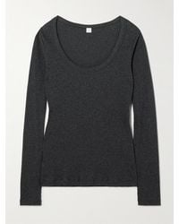 TOTEME - Ribbed Stretch Organic Cotton-Jersey Top - Lyst